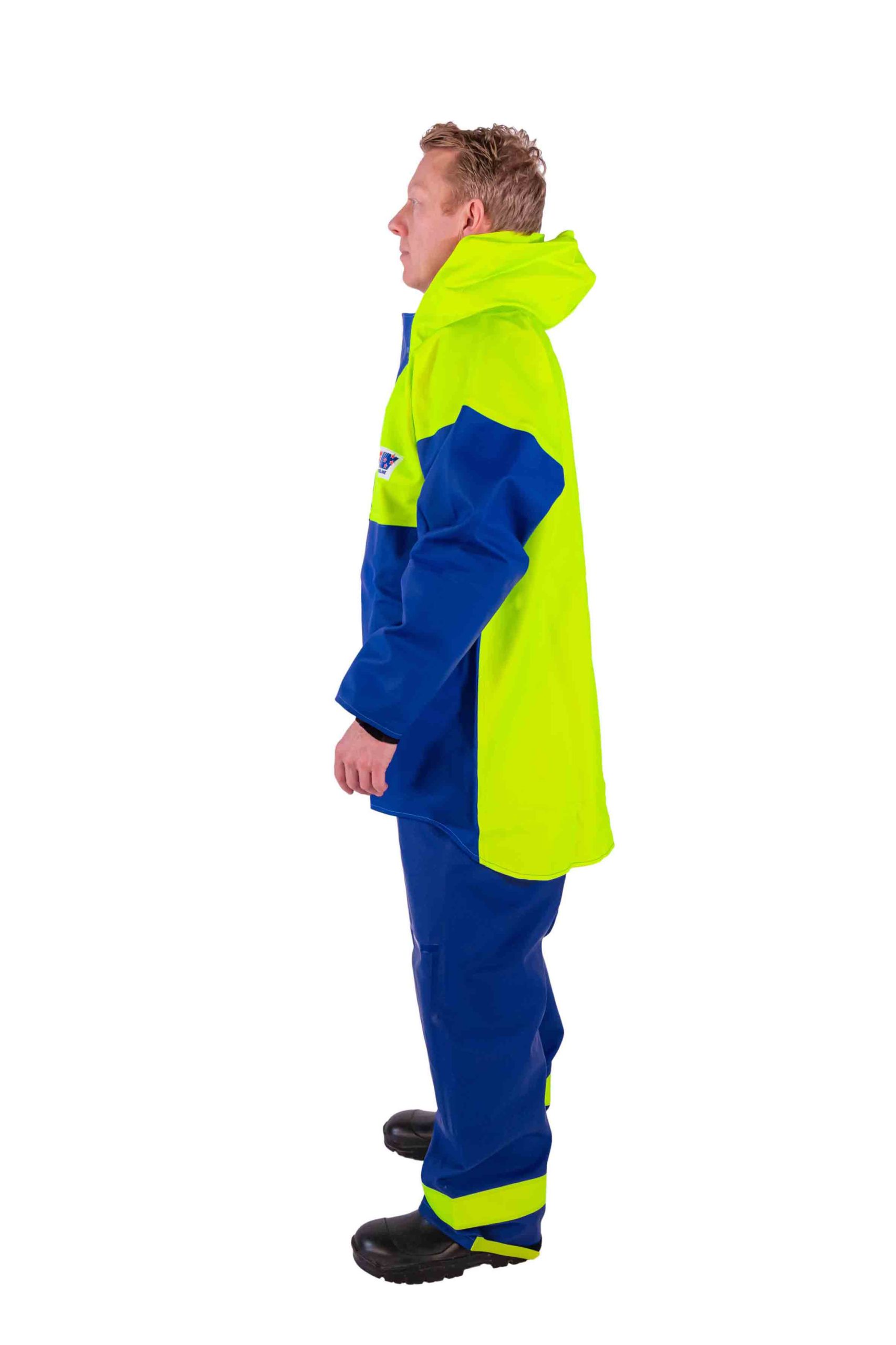 Stormline Crew 211 Heavy Duty Foul Weather PVC Jacket, X-Large (XL) Neon/Blue