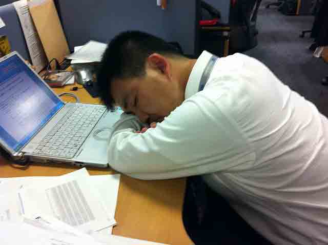 Man asleep at desk