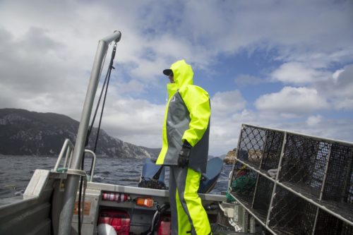 Image of foul weather gear for fishing in New Zealand