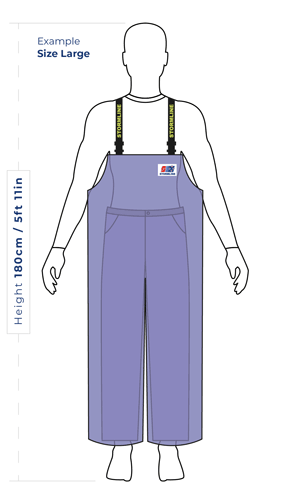 Relaxed Fit Bib & Brace Sizing Example