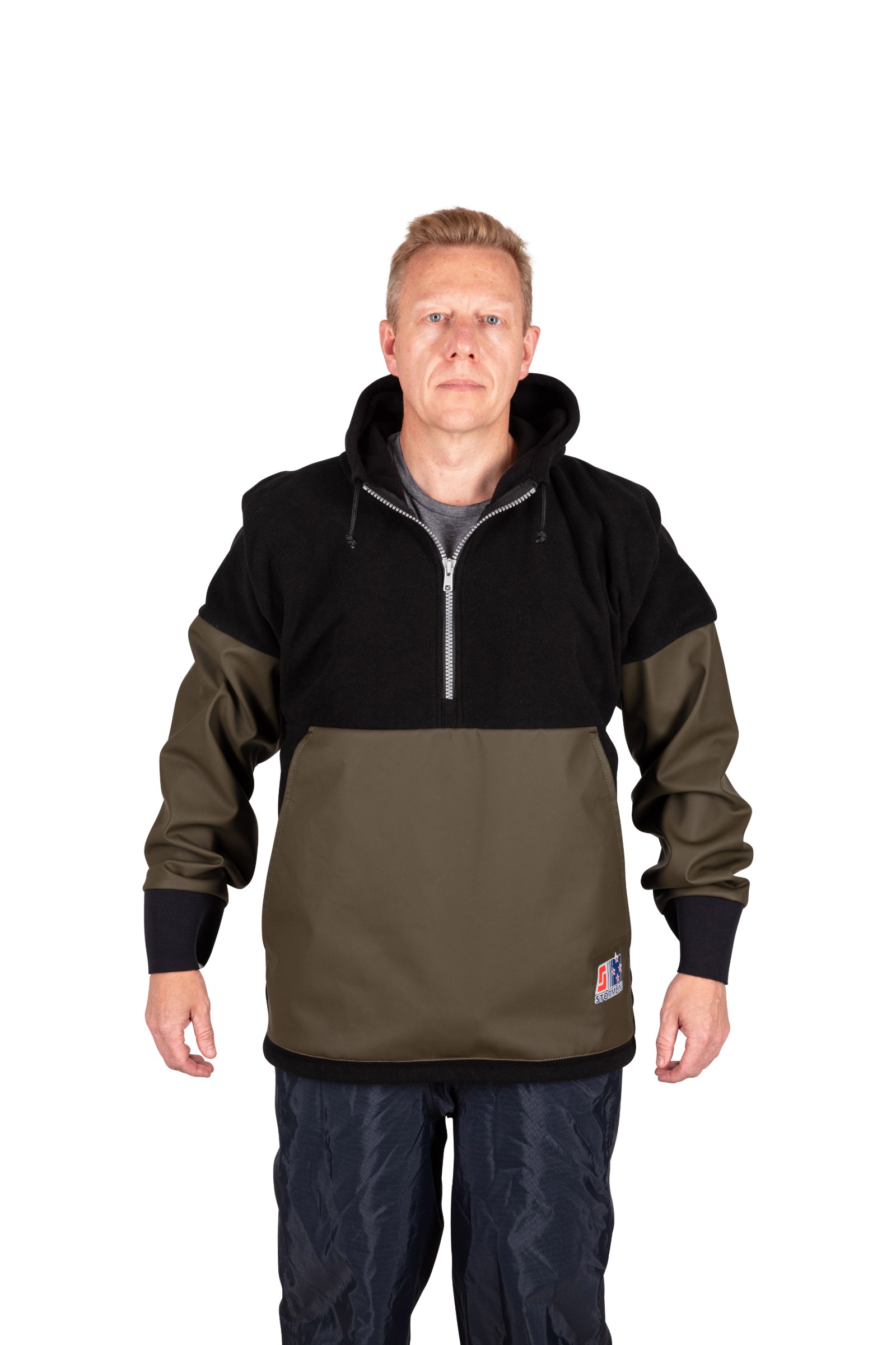 Homme portant la vareuse polaire/PVC Atlantic 810 Stormline, vue de face